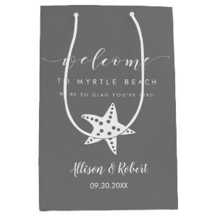 スターフィッシュウェルカムバッグの目的地ウェディングゲスト ミディアムペーパーバッグ