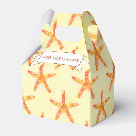 スターフィッシュウォーターカラーアートパターン名前をカスタムする フェイバーボックス (裏面サイド)