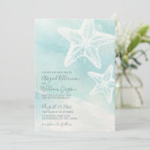 スターフィッシュウォーターカラーサマービーチ結婚式 招待状 (スタンド正面)