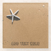 スターフィッシュオンサンディビーチ ガラスコースター (正面)