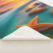 スターフィッシュオンビーチアットサンライズ シェルパブランケット (3/4)