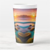 スターフィッシュオンビーチアットドーン カフェラテマグ (正面)