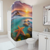 スターフィッシュオンビーチアットドーン シャワーカーテン (インサイチュ)
