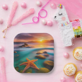 スターフィッシュオンビーチアットドーン ペーパープレート (パーティー)