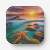 スターフィッシュオンビーチアットドーン ペーパープレート (正面)