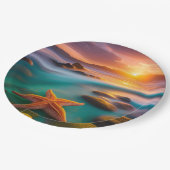 スターフィッシュオンビーチアットドーン ペーパープレート (アングル)