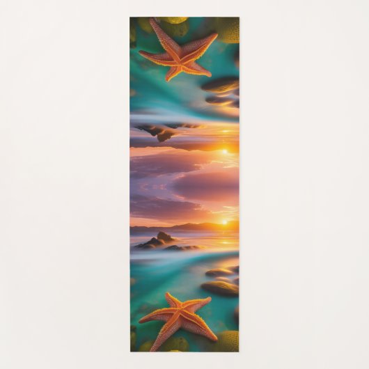 スターフィッシュオンビーチアットドーン ヨガマット (正面)