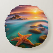 スターフィッシュオンビーチアットドーン ラウンドクッション (正面)