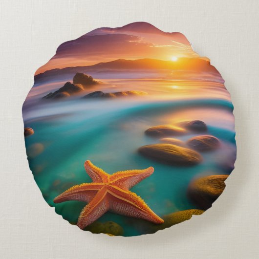 スターフィッシュオンビーチアットドーン ラウンドクッション (裏面)