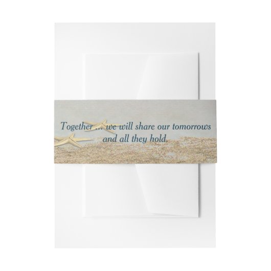 スターフィッシュオンビーチサンド招待状用帯 招待状ベリーバンド (正面例)