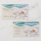 スターフィッシュオンビーチティール（緑がかった色）シーウォータートロピカルシック 名刺 (正面/裏面)