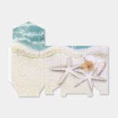 スターフィッシュオンビーチティール（緑がかった色）シーウォータートロピカル フェイバーボックス (折り畳みなし)