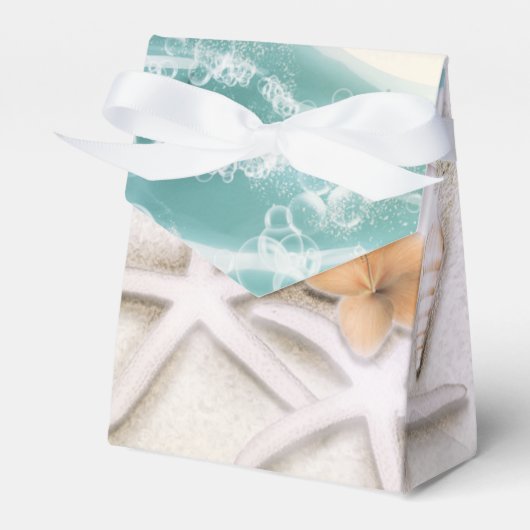 スターフィッシュオンビーチティール（緑がかった色）シーウォータートロピカル フェイバーボックス (正面サイド)