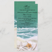 スターフィッシュオンビーチティール(緑がかった色)シーウォーターメニュー メニュー (正面/裏面)