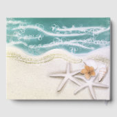 スターフィッシュオンビーチティール（緑がかった色）シートロピカル結婚ズ ゲストブック (裏面)