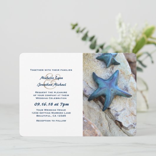 スターフィッシュオンロックスシーショアビーチ結婚式 招待状 (スタンド正面)