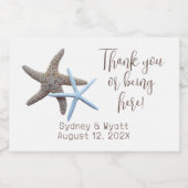 スターフィッシュカップルありがとうボトル スパークリングワインラベル (シングルラベル)