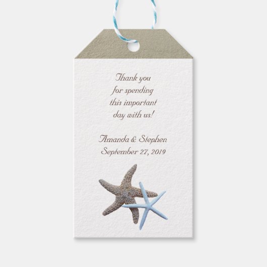 スターフィッシュカップルありがとう結婚式の引き出物 ギフトタグ (正面)