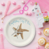 スターフィッシュカップルおめでとうカップルカスタム ペーパープレート (パーティー)