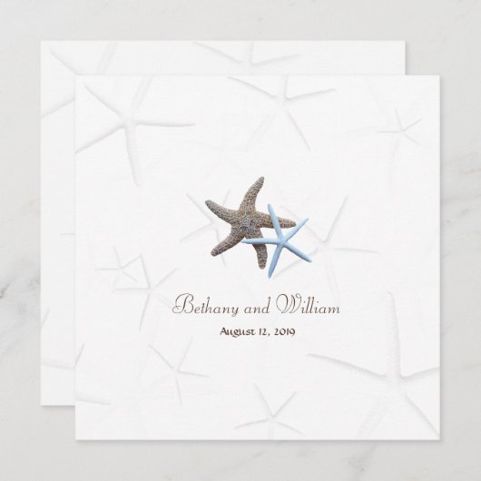 スターフィッシュカップルの両親を招待スクエア招待状 招待状 (正面/裏面)