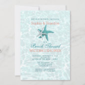 スターフィッシュカップルズシャワービーチをテーマ 招待状 (正面)