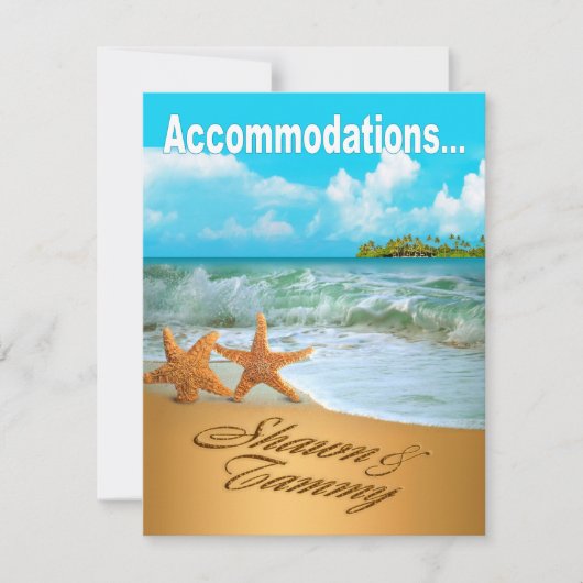 スターフィッシュカップルビーチ結婚式宿泊施設 招待状 (正面)