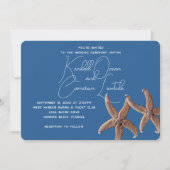 スターフィッシュカップル海の青の儀式 招待状 (正面)