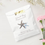 スターフィッシュカップル白ビーチ結婚式 フェイバーバッグ (封をした状態)