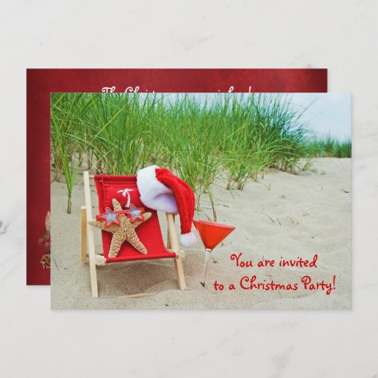 スターフィッシュクリスマスパーティー招待状 招待状 (正面/裏面)