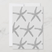 スターフィッシュグレイ白黒トレンディービーチ結婚式 招待状 (裏面)