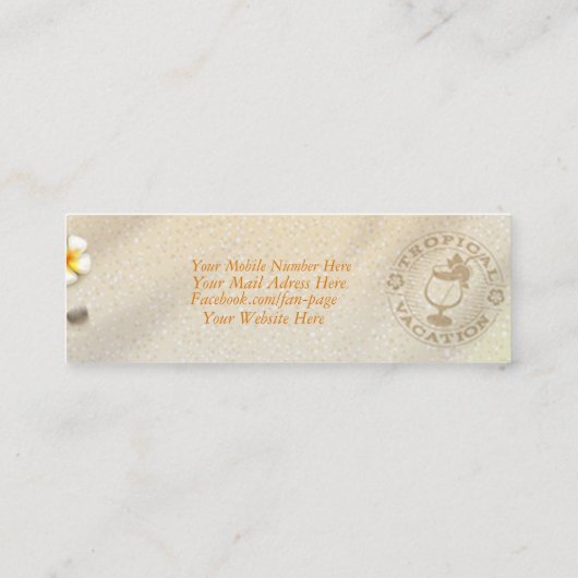 スターフィッシュコンチパームリーフフォーバケーションプランナー スキニー名刺 (裏面)