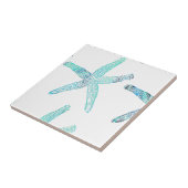 スターフィッシュコーストビーチティール(緑がかった色)ブルーホワ航海のイト タイル (側面)