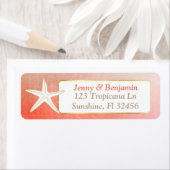 スターフィッシュサンゴ《写真》ぼけ味差出人住所ラベル ラベル (インサイチュ)