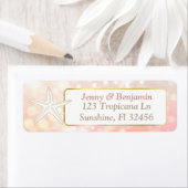 スターフィッシュサンゴ《写真》ぼけ味差出人住所ラベル ラベル (インサイチュ)