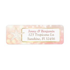 スターフィッシュサンゴ《写真》ぼけ味差出人住所ラベル ラベル