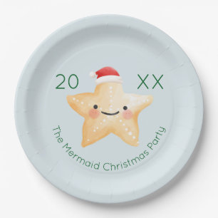 スターフィッシュサンタクリスマス ペーパープレート