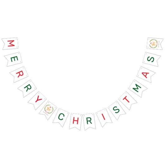 スターフィッシュサンタメリークリスマス バンティングフラッグ (全)