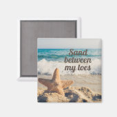 スターフィッシュサンディビーチ海砂つま先の間 マグネット (正面/裏面)