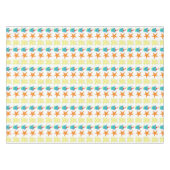 スターフィッシュサンドキャッスルサンドペールサマービーチプリント テーブルクロス (正面(横))