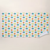 スターフィッシュサンドキャッスルビーチペイルサマーバケーショントイ ビーチタオル (正面)