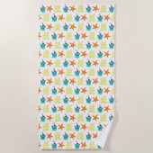 スターフィッシュサンドキャッスルビーチペイルサマーバケーショントイ ビーチタオル (正面)