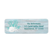 スターフィッシュサンドドルアクアグリッターウッド ラベル (正面)