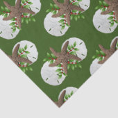 スターフィッシュサンドドルトロピカルクリスマスパターン 薄葉紙 (詳細)