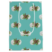 スターフィッシュサンドドルトロピカルクリスマス抱き枕 ミディアムペーパーバッグ (裏面)