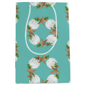 スターフィッシュサンドドルトロピカルクリスマス抱き枕 ミディアムペーパーバッグ (正面)