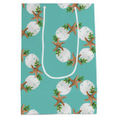 スターフィッシュサンドドルトロピカルクリスマス抱き枕 ミディアムペーパーバッグ (裏面)