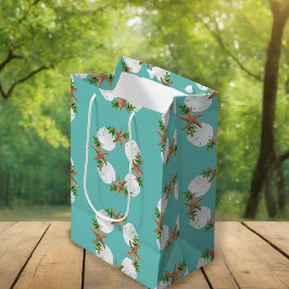 スターフィッシュサンドドルトロピカルクリスマス抱き枕 ミディアムペーパーバッグ