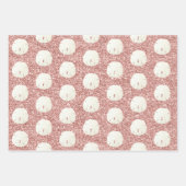 スターフィッシュサンドドルバラ金ゴールドピンククリスマス ラッピングペーパーシート (正面2)