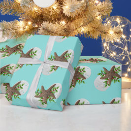 スターフィッシュサンドドルフェスティバルクリスマス ラッピングペーパー