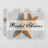スターフィッシュサンドビーチ海テーマブライダルシャワー 招待状 (正面/裏面)